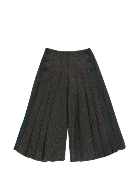 sacai pleated houndstooth trousers