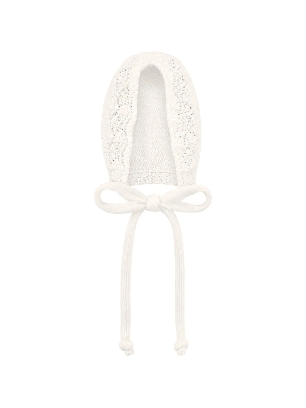 Bébé di Almy bow-detail knitted bonnet - Bianco