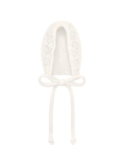 Bébé di Almy bow-detail knitted bonnet