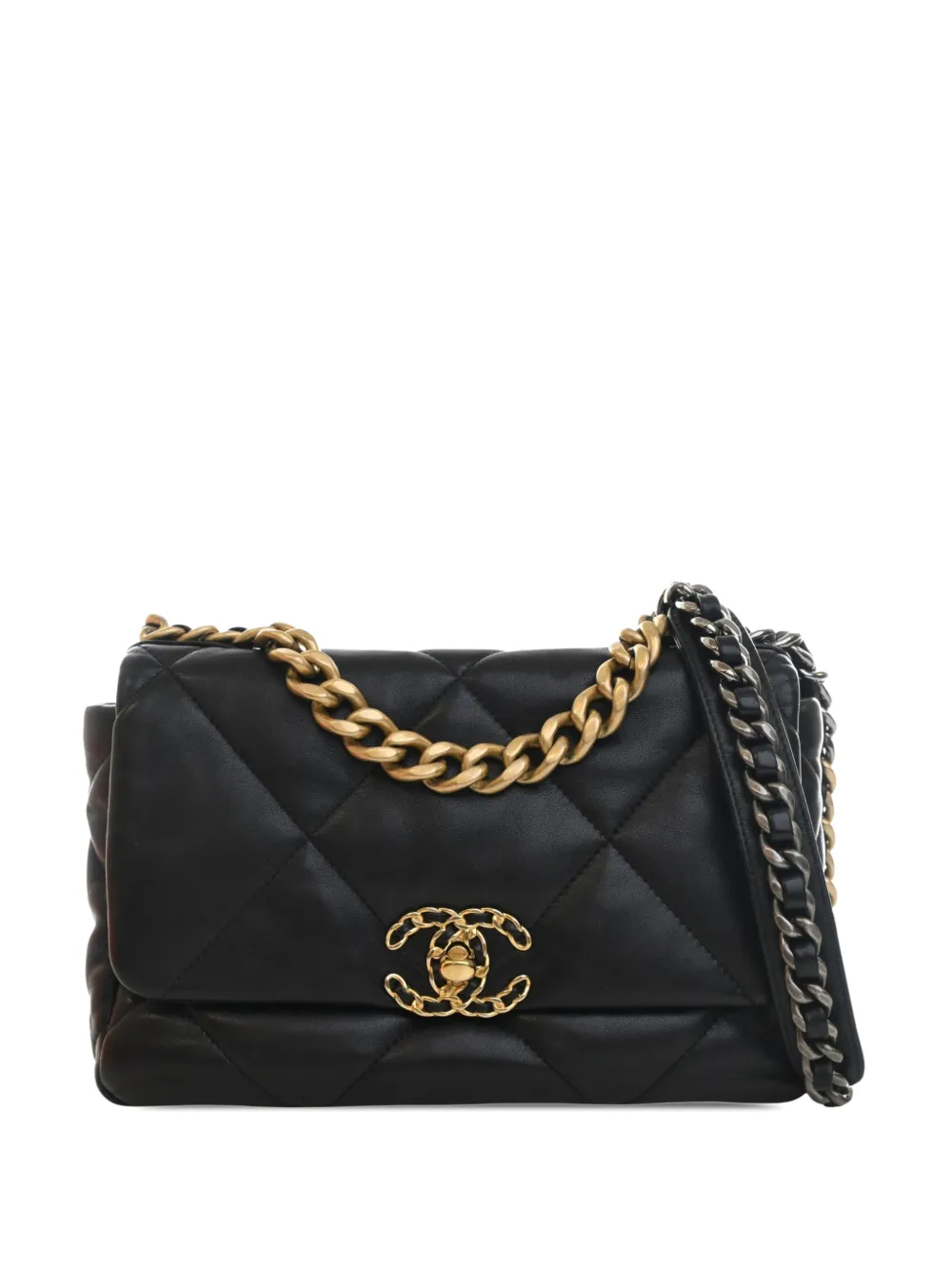 CHANEL Pre-Owned 2020 Medium Lambskin 19 Flap satchel - Nero