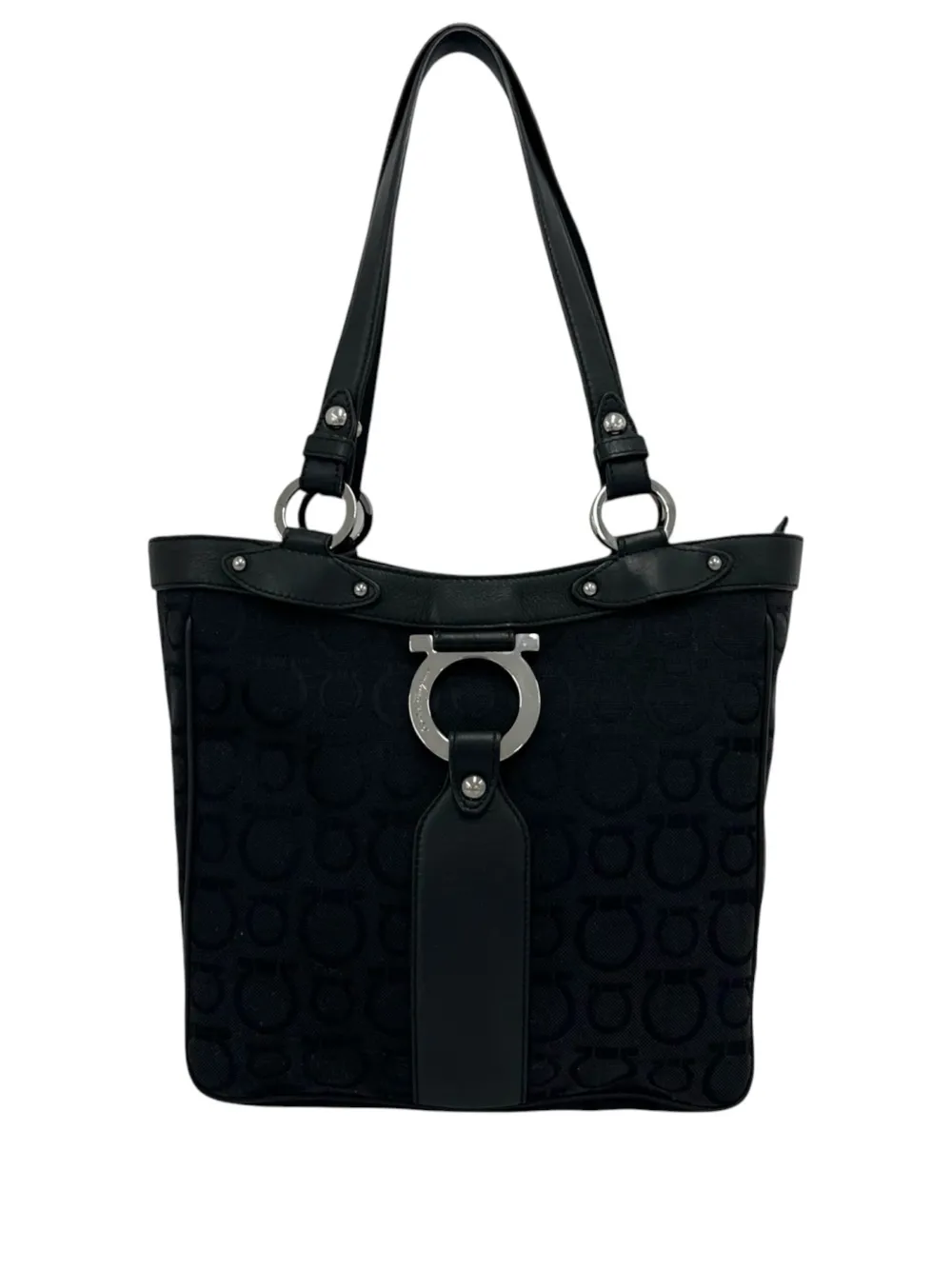 Ferragamo Pre-Owned 2010-2026 Gancini Canvas tote bag - Nero