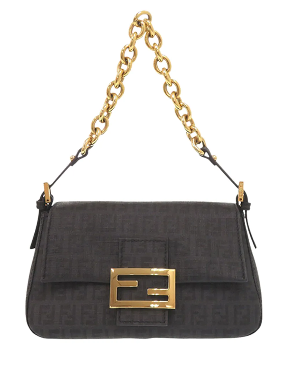 Fendi Pre-Owned 2010-2026 mini Zucchino Spalmati Chain Mamma Forever Schultertasche - Braun