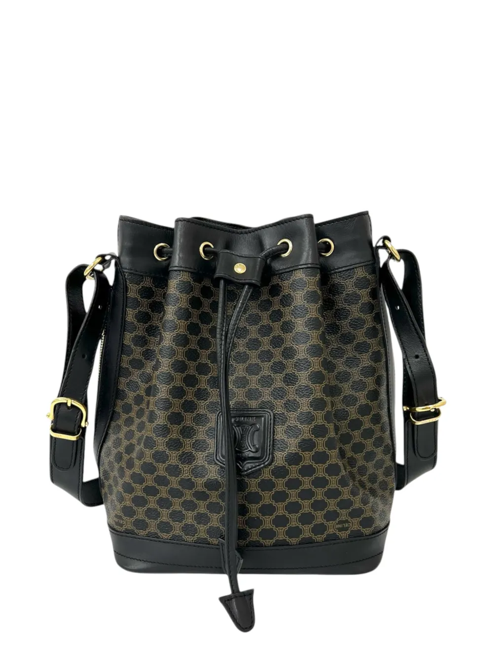 Celine Pre-Owned 1998 Macadam Coated Canvas bucket bag - Marrone