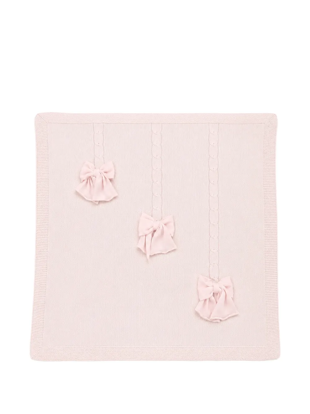 Bébé di Almy bow-embellished cable-knit blanket - Rosa