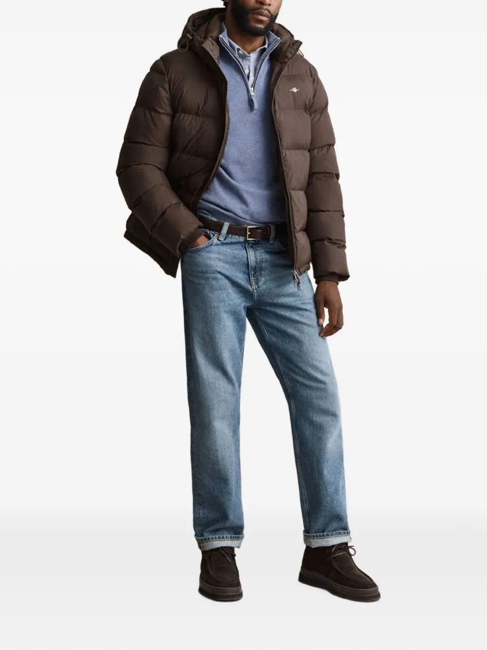 Gant Gewatteerd jack met capuchon Bruin