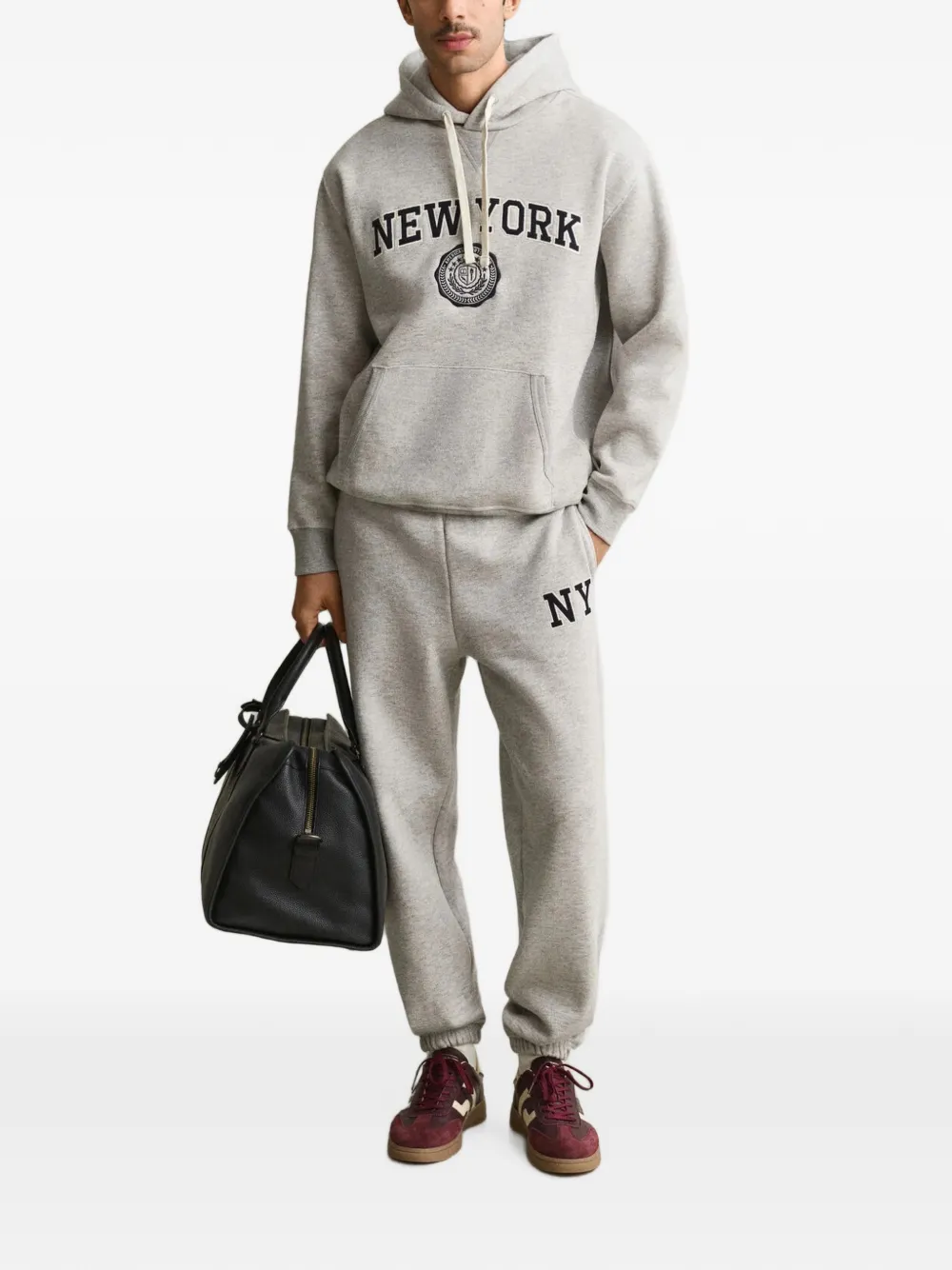 Gant Hoodie met logopatch Grijs