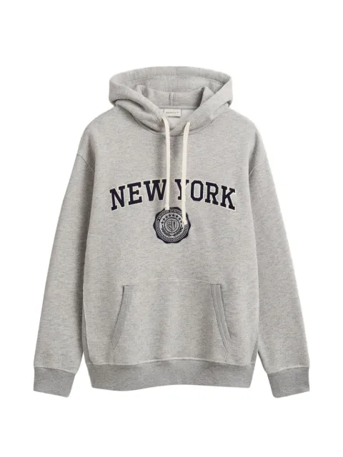 Gant logo-patch drawstring hoodie