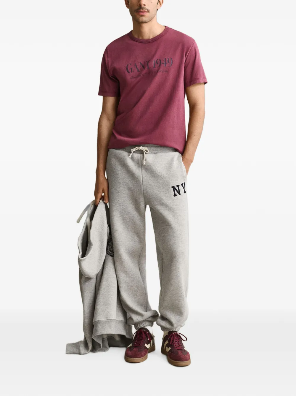 Gant Trainingsbroek met logopatch Grijs