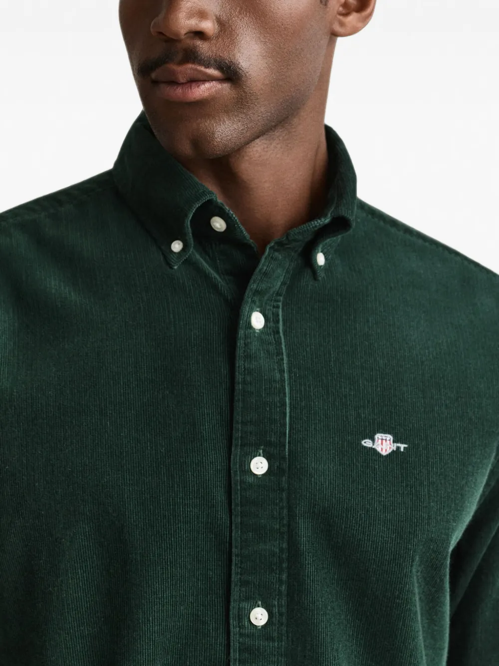 Gant Ribfluwelen overhemd Groen