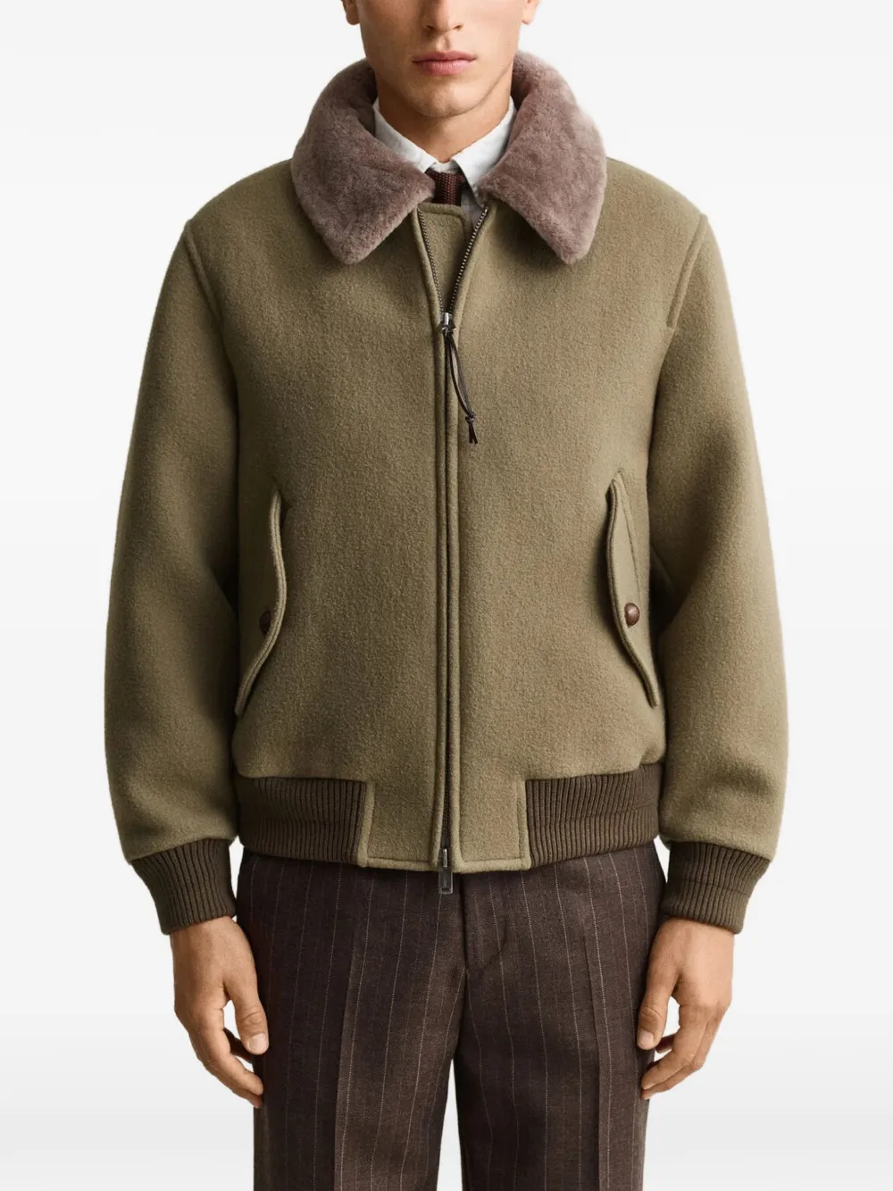 Gant Jack met lammy kraag Groen
