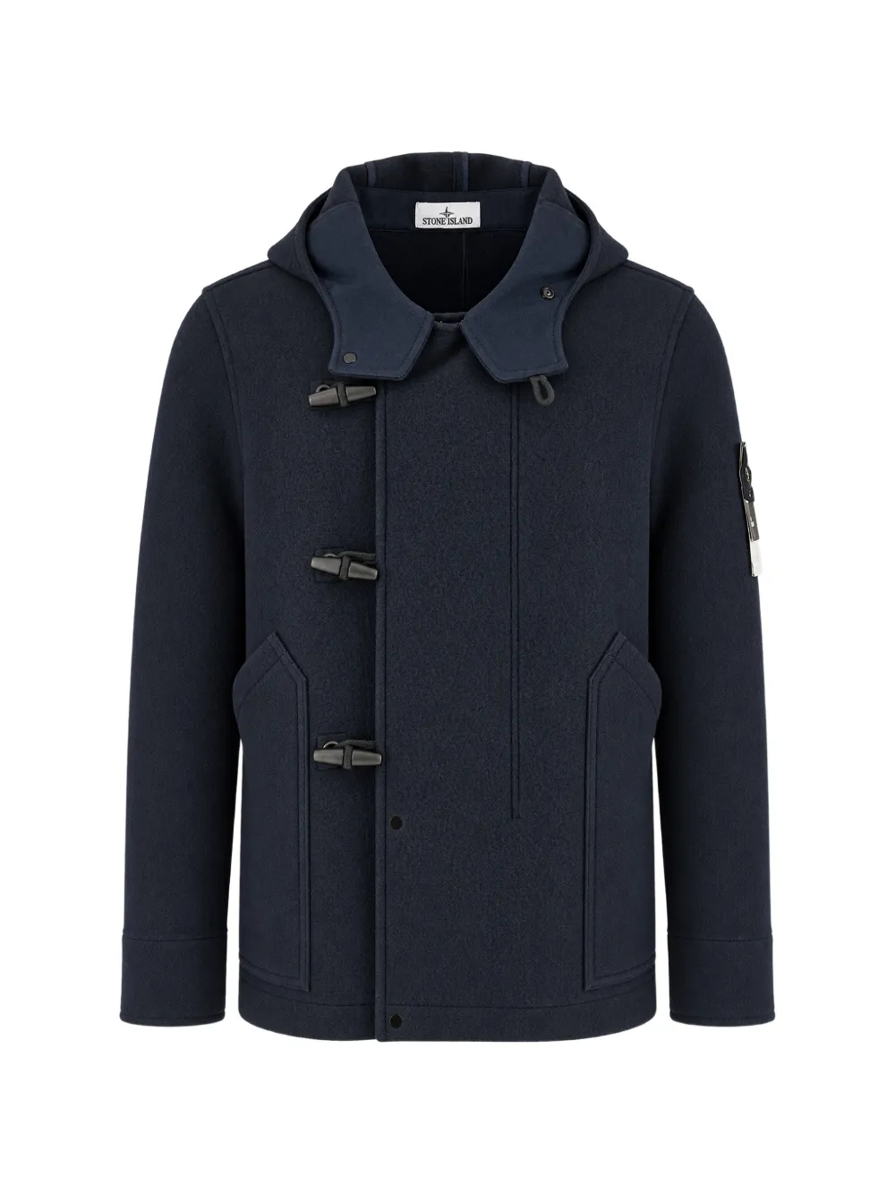 Stone Island hooded toggle-fastening jacket Blauw