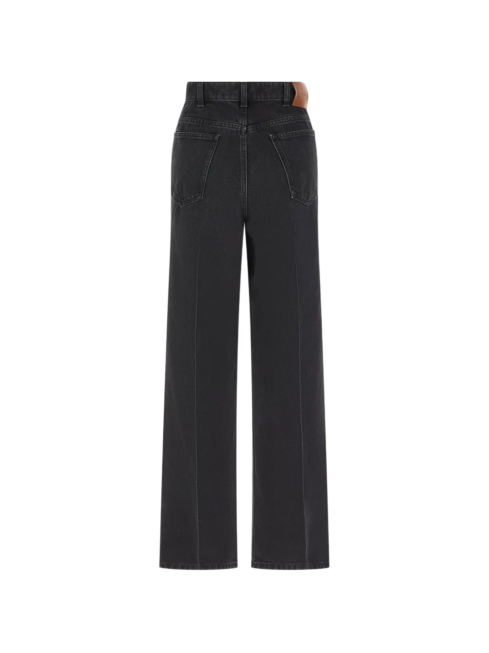 Marni logo-patch wide-leg jeans Zwart