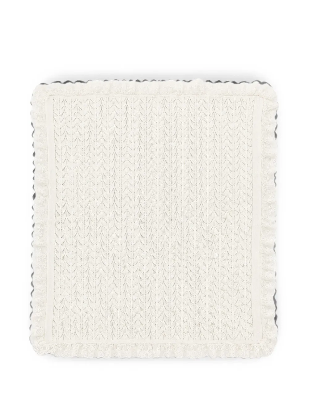 Bébé di Almy lace-trim pointelle-knit blanket - Toni neutri