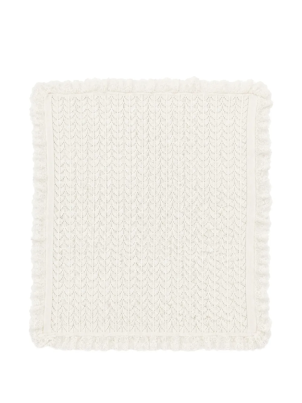 Bébé di Almy lace-trim pointelle-knit blanket - Toni neutri