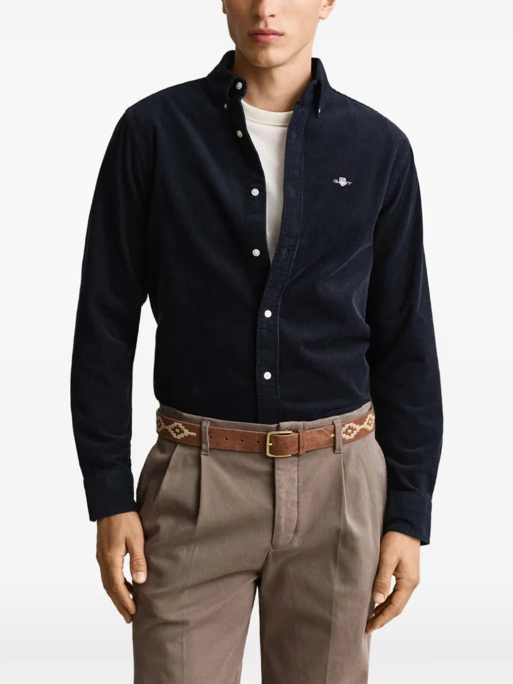 Gant Ribfluwelen overhemd Blauw