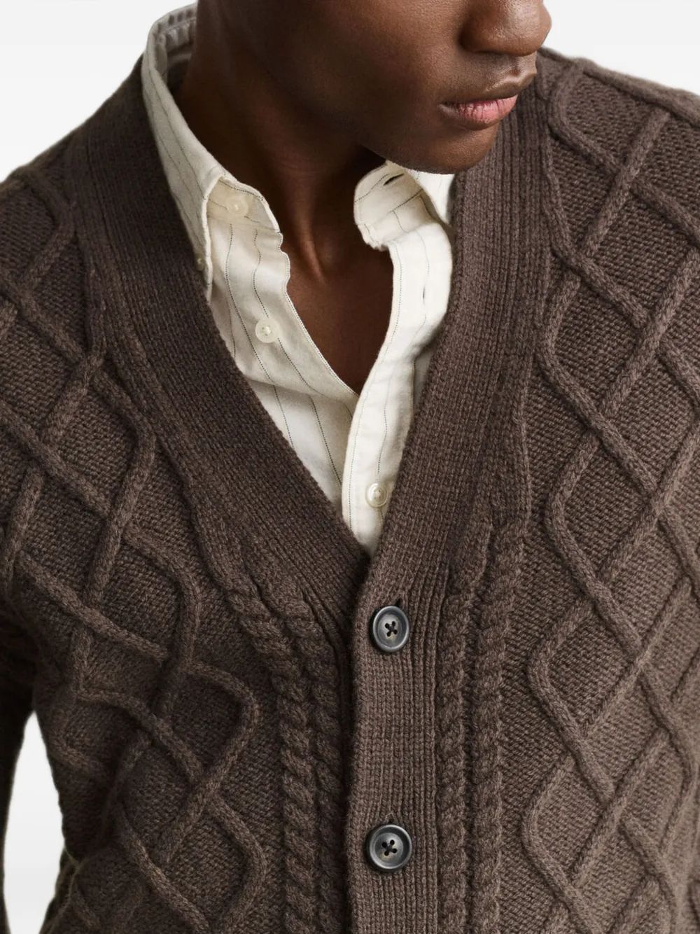Gant Kabelgebreid vest Bruin