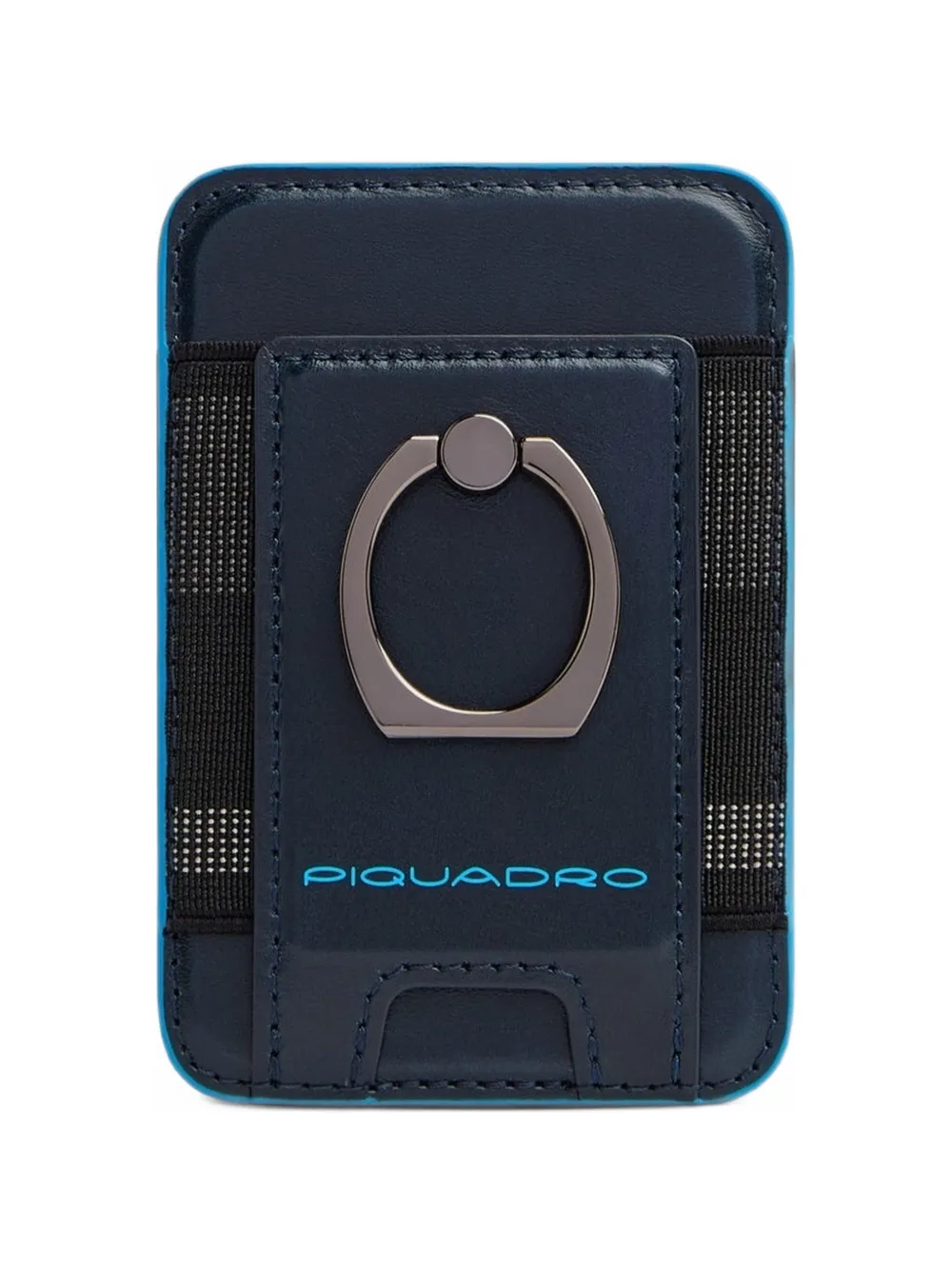 PIQUADRO ring-detail leather magsafe cardholder - Blu