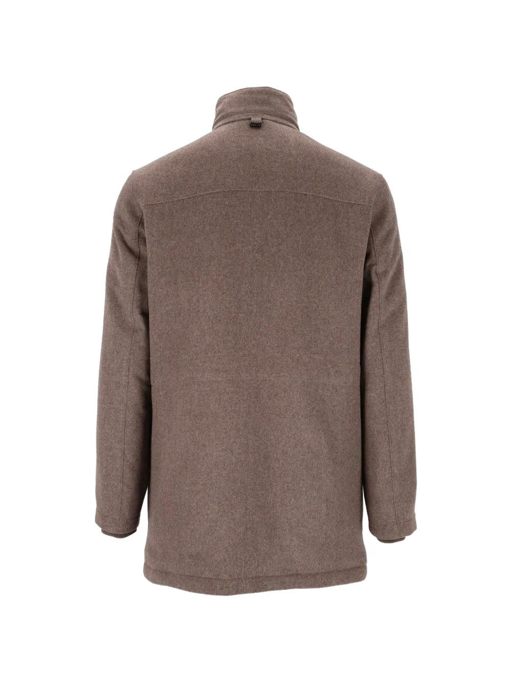 Corneliani Jas met enkele rij knopen en hoge hals Beige