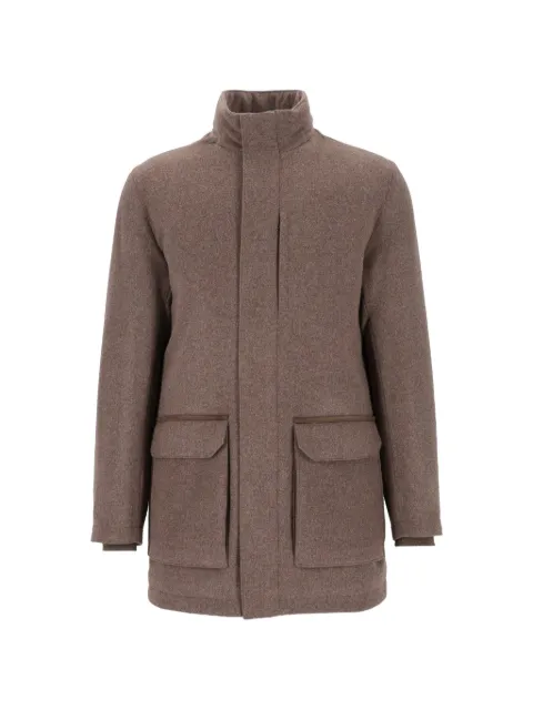 Corneliani high-neck single-breasted coat 