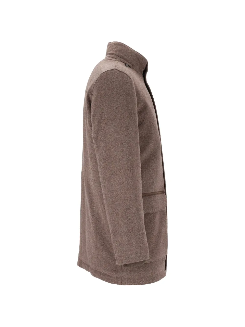 Corneliani Jas met enkele rij knopen en hoge hals Beige