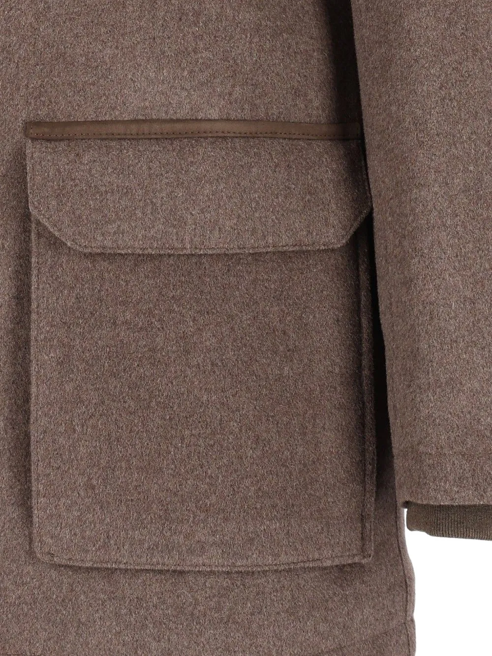 Corneliani Jas met enkele rij knopen en hoge hals Beige