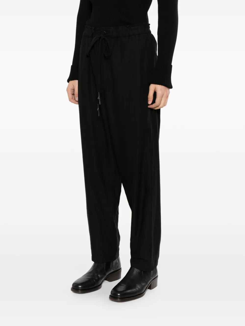 Nude:Masahiko Maruyama elasticated drawstring trousers - Schwarz