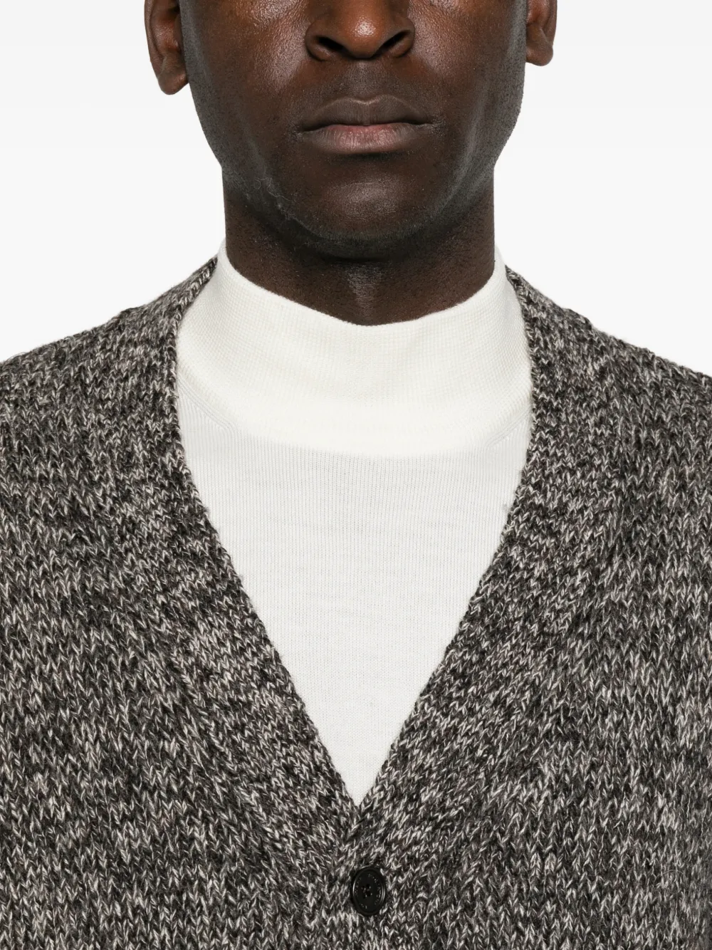 Tagliatore Stoten gebreid vest met V-hals Grijs