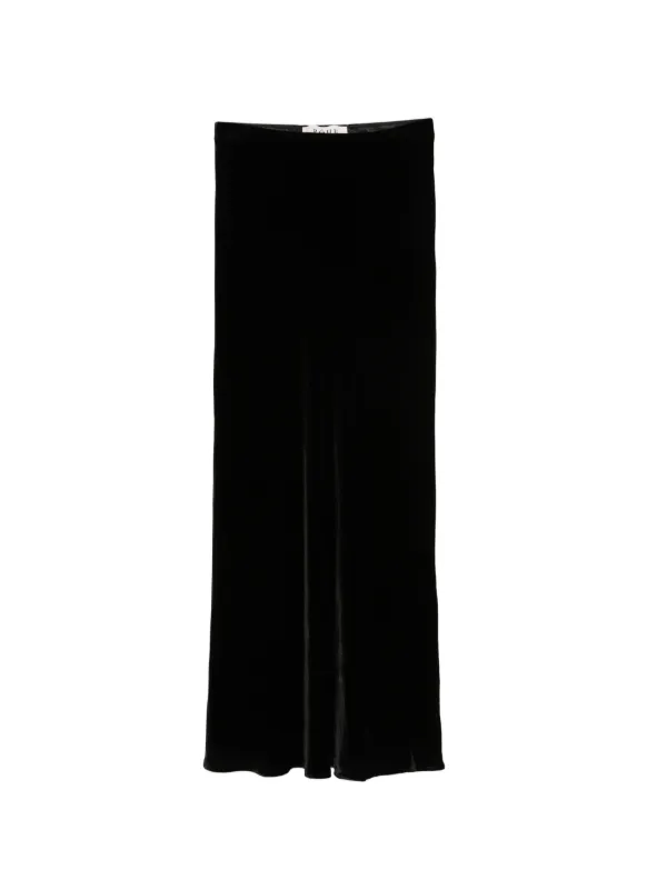 Róhe Velvet Long Skirt in Black