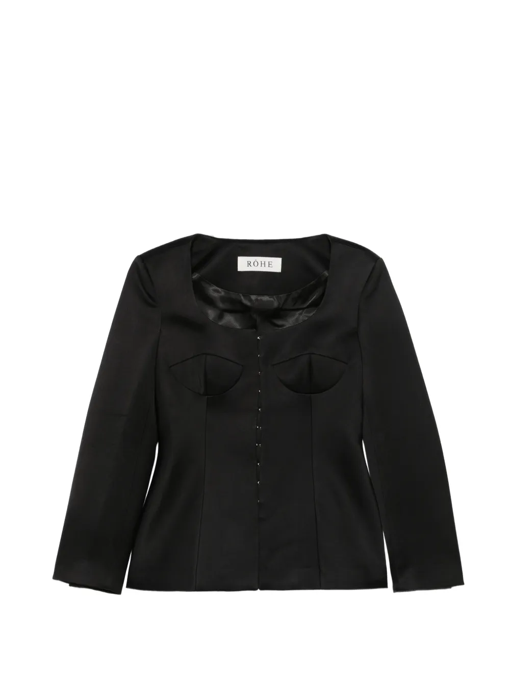Róhe corset-style hook-and-eye jacket - Nero