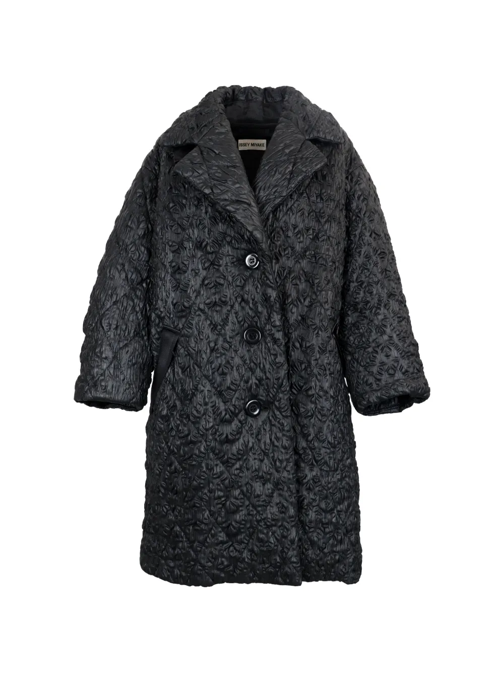 Issey Miyake Pre-Owned Gefütterter Mantel mit Rautensteppung - Schwarz
