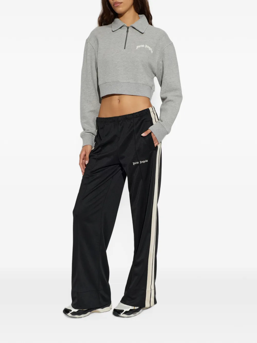 Palm Angels Cropped sweater Grijs