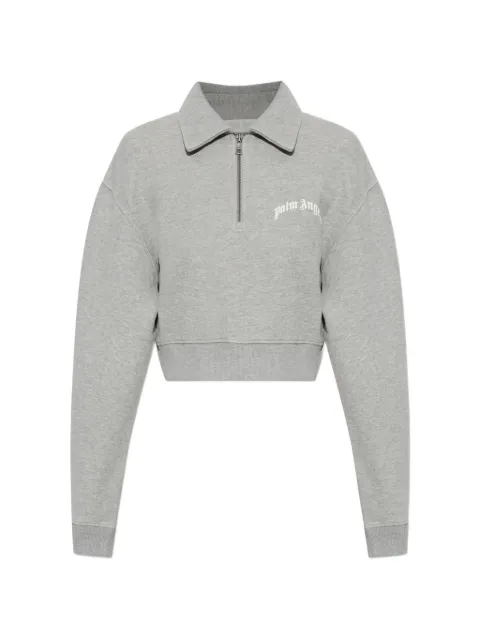 Palm Angels sudadera corta con medio cierre