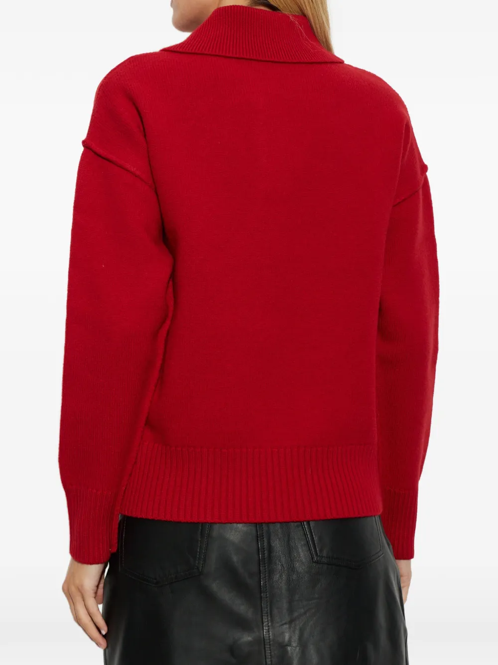 AMI Paris Ami de Coeur polotrui met lange mouwen Rood