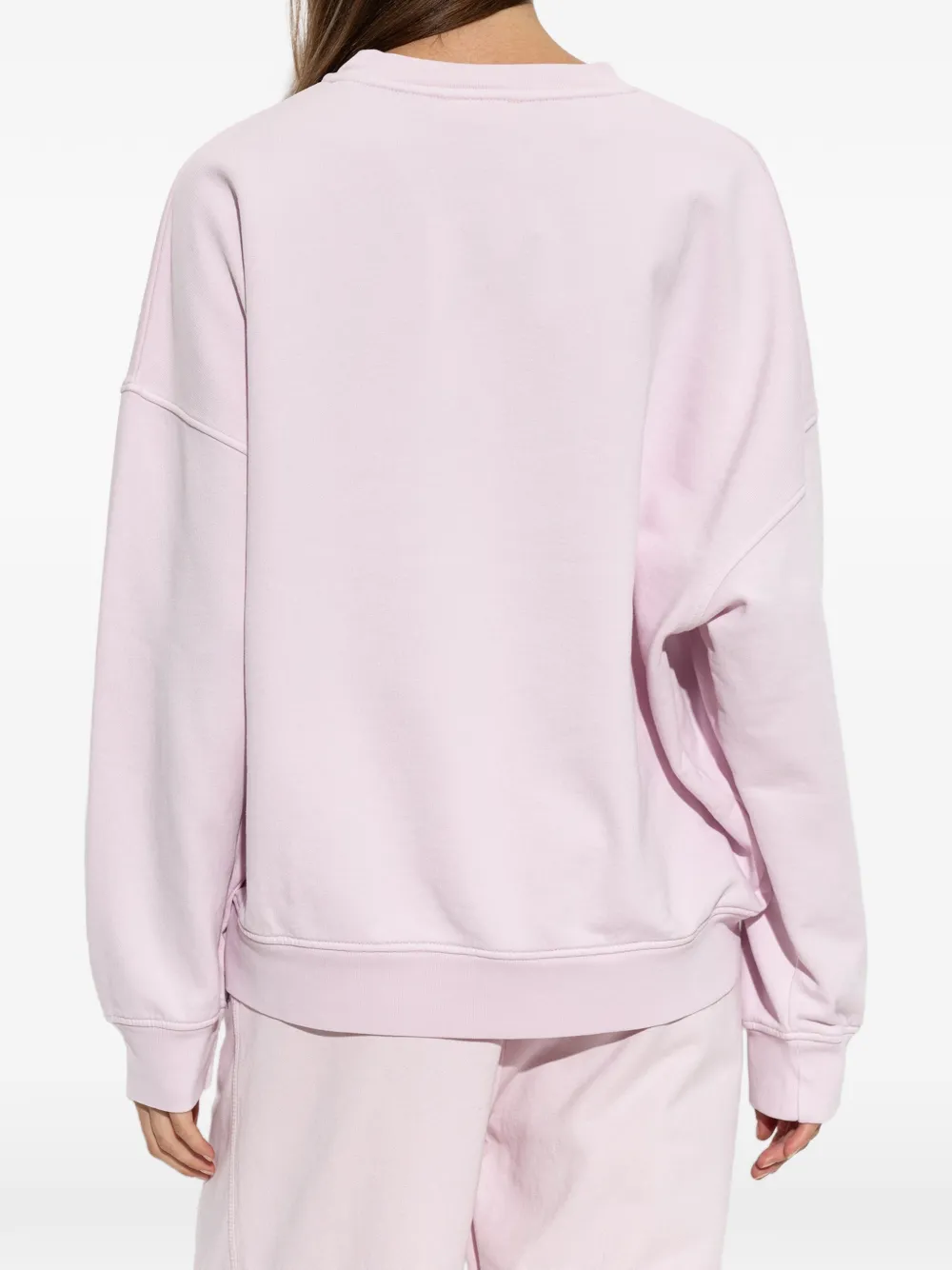 American Vintage Plizzy sweater met logo-print Roze