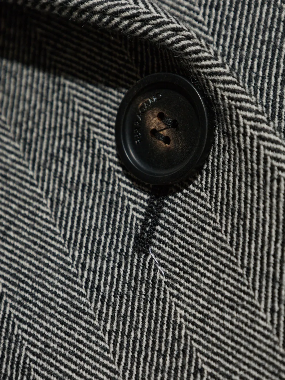 Ferragamo herringbone double-breasted coat Grijs