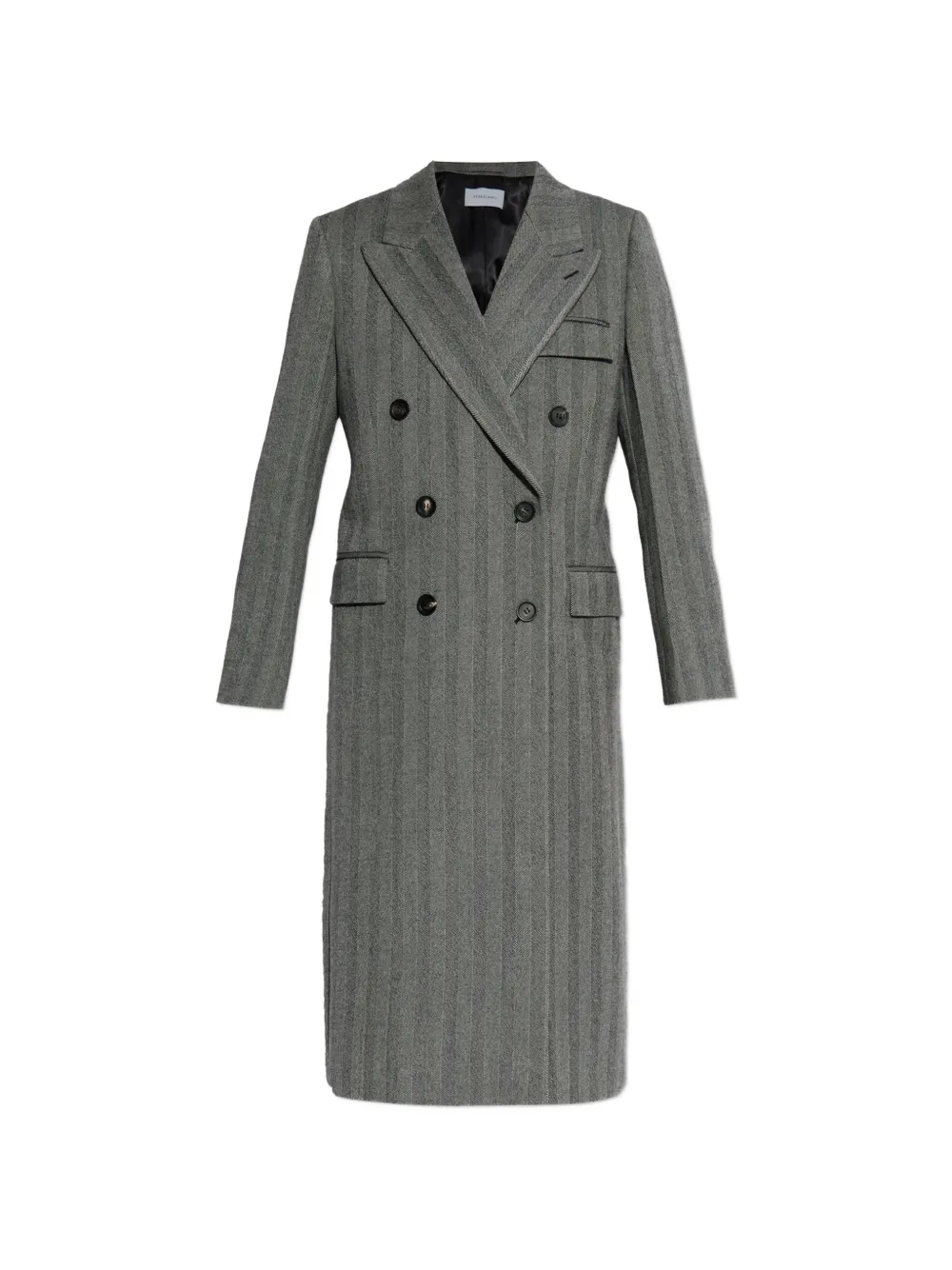 Ferragamo Cappotto doppiopetto con motivo a spina di pesce - Grigio