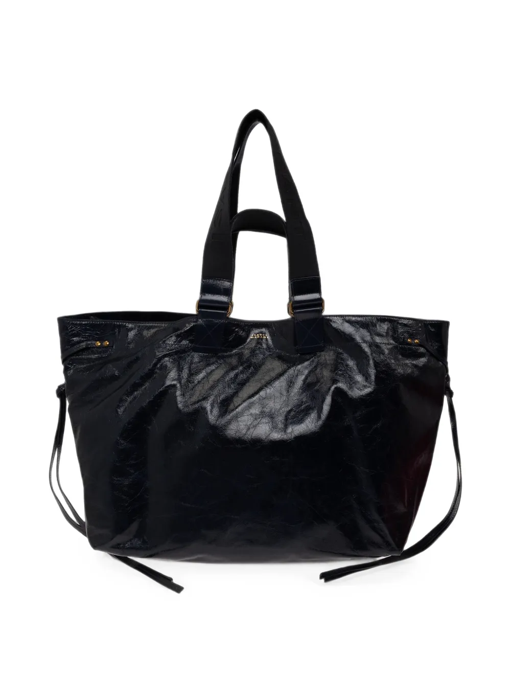 ISABEL MARANT Wardy crinkled leather tote bag Zwart