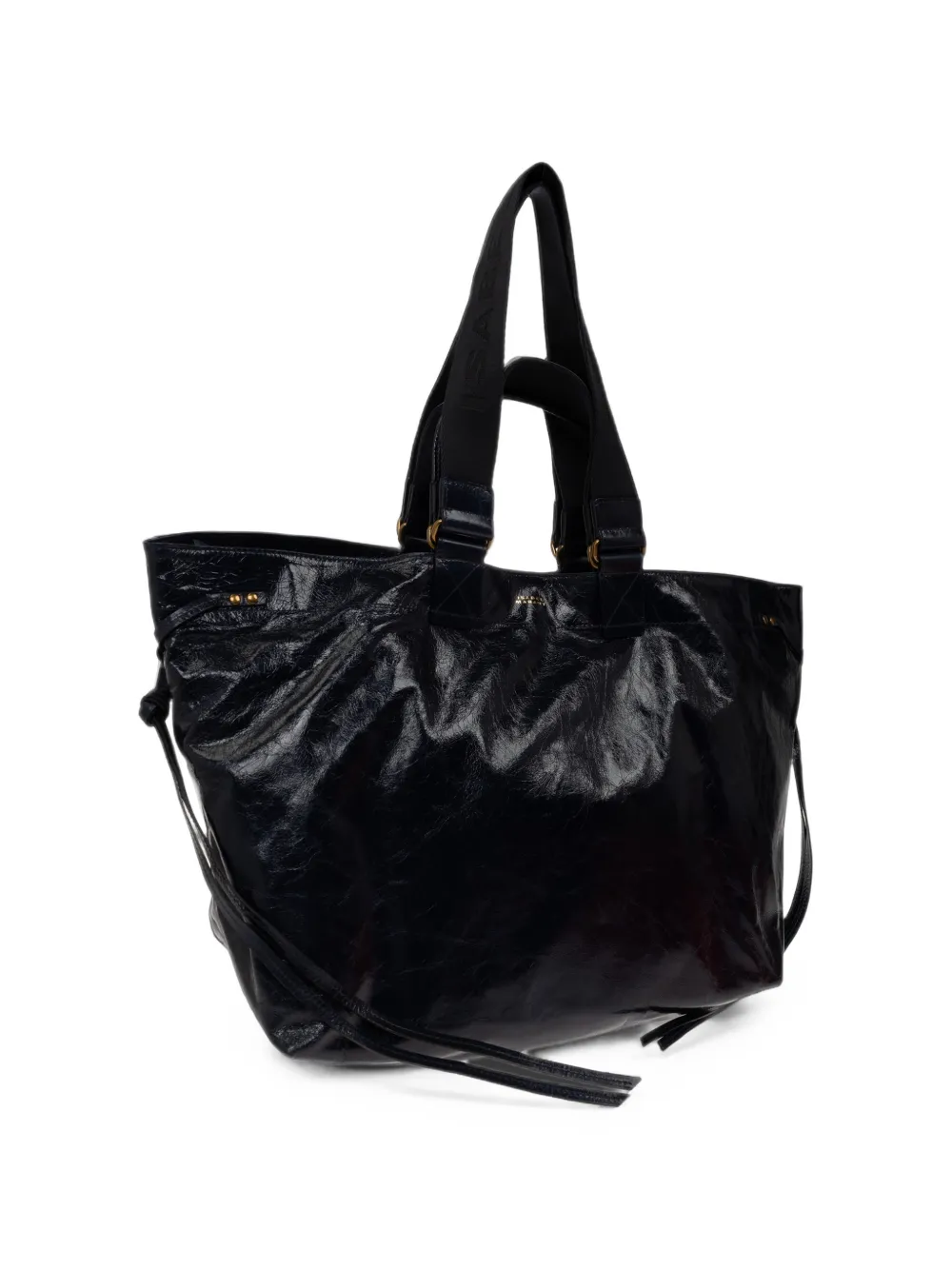 ISABEL MARANT Wardy crinkled leather tote bag Zwart