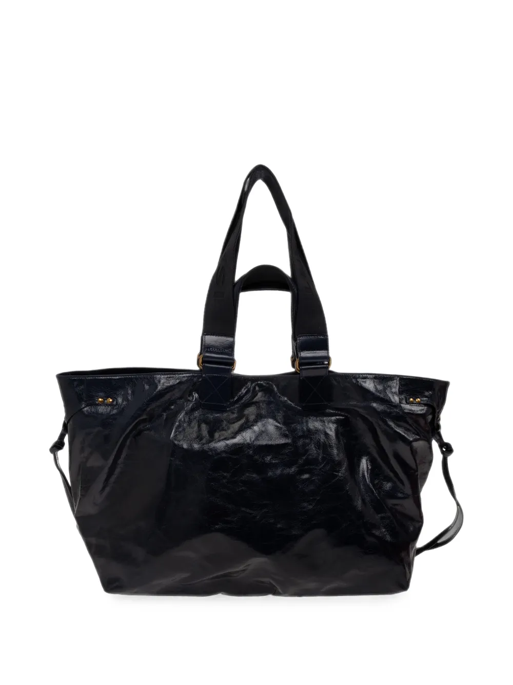 ISABEL MARANT Wardy crinkled leather tote bag Zwart