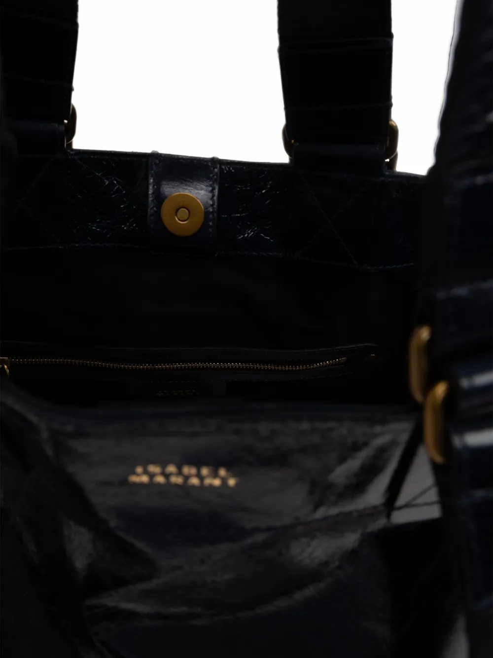 ISABEL MARANT Wardy crinkled leather tote bag Zwart