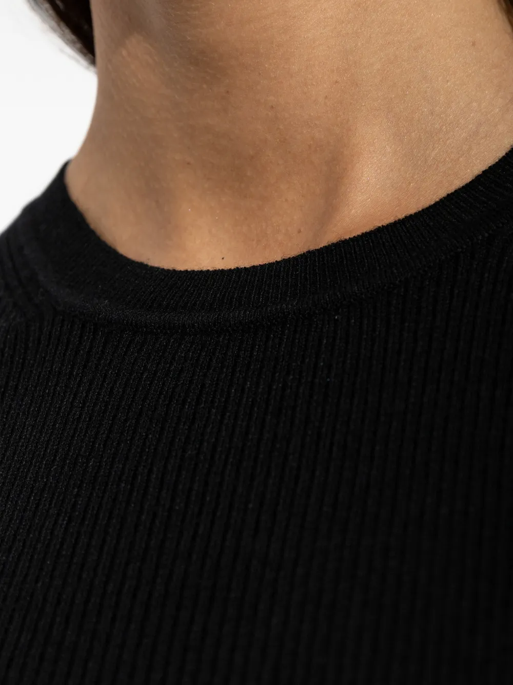 By Malene Birger Mariella ribgebreide top Zwart