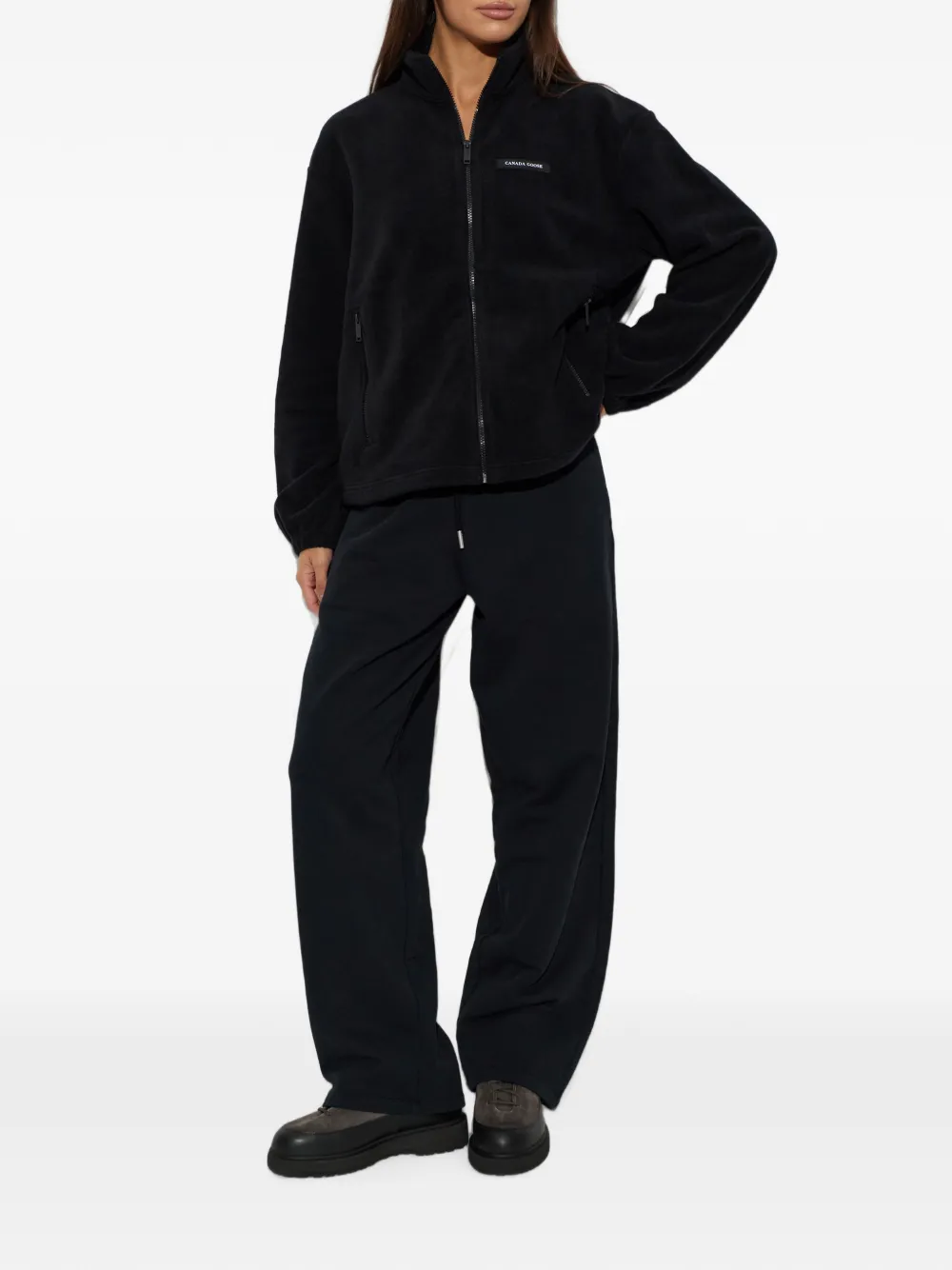 Canada Goose Tayen logo-patch oversized jacket Zwart