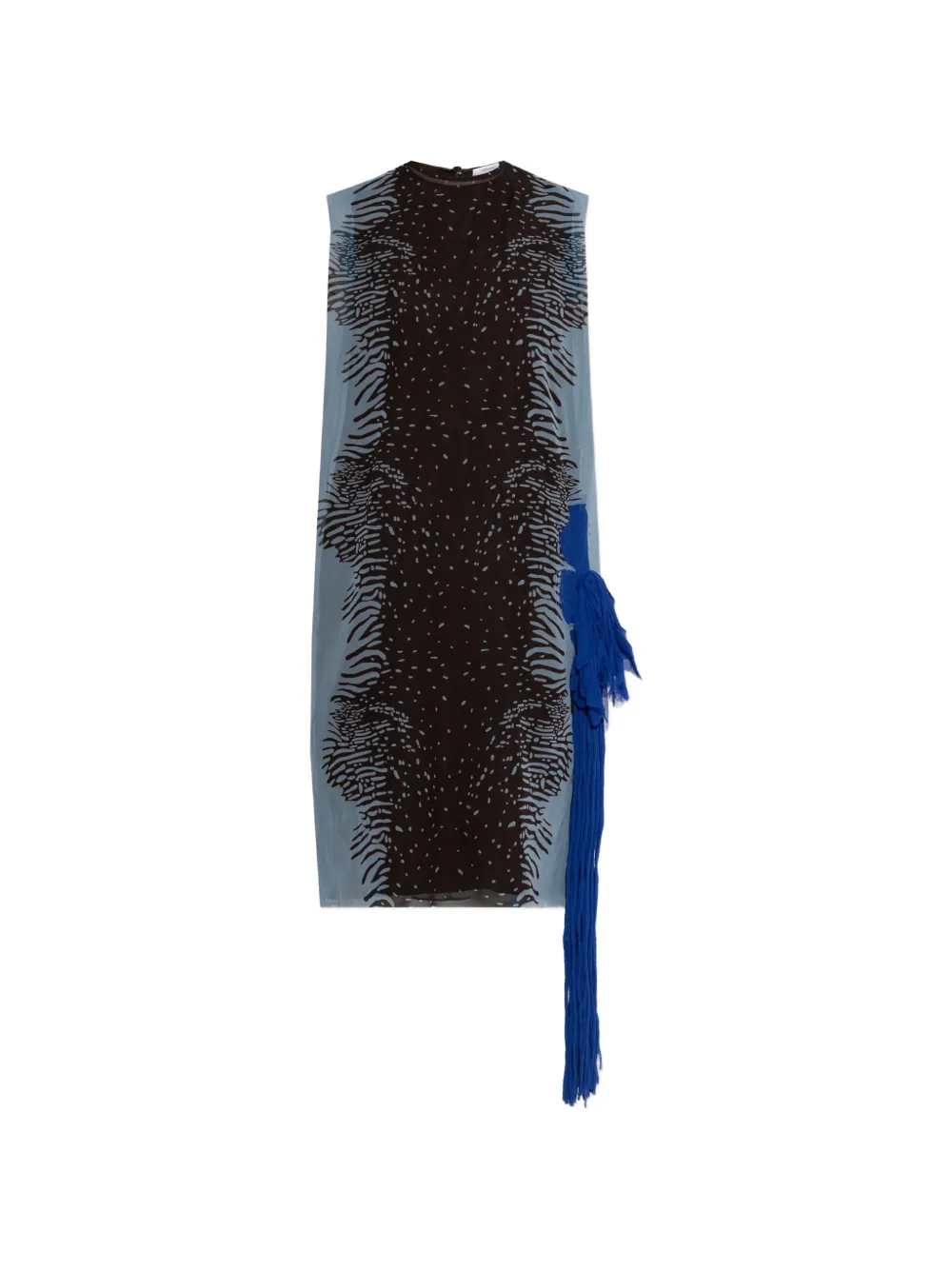 Ferragamo fringe-detail silk midi dress - Blue