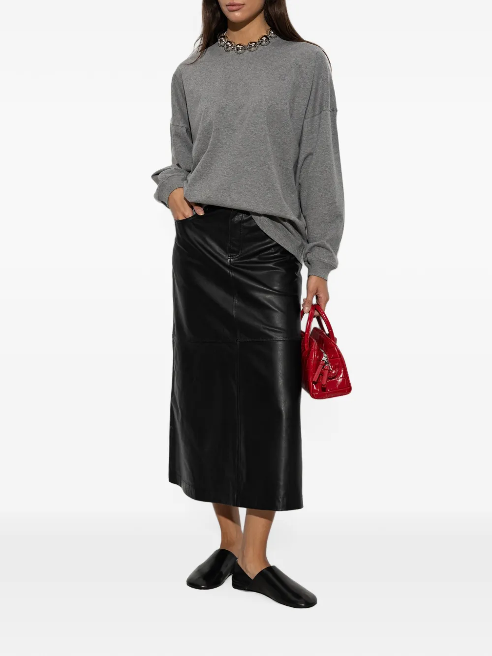 By Malene Birger Carala logo-embroidered sweatshirt Grijs