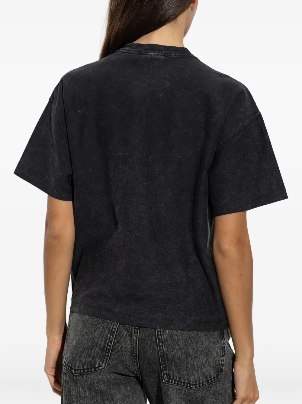 Carhartt WIP S S Lambert T-shirt met geborduurd logo en zuurgewassen afwerking Zwart