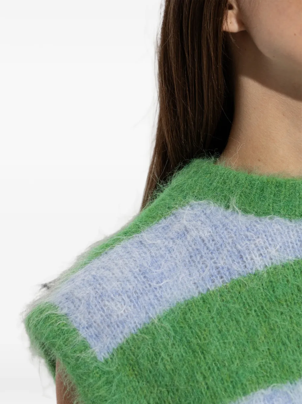 American Vintage Niby gestreepte gebreide top Groen