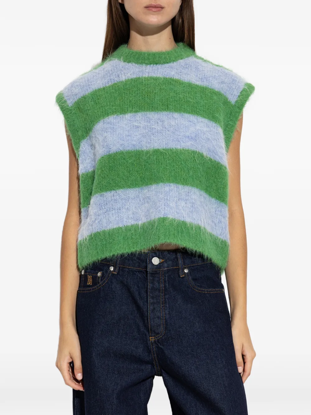 American Vintage Niby striped-knit vest