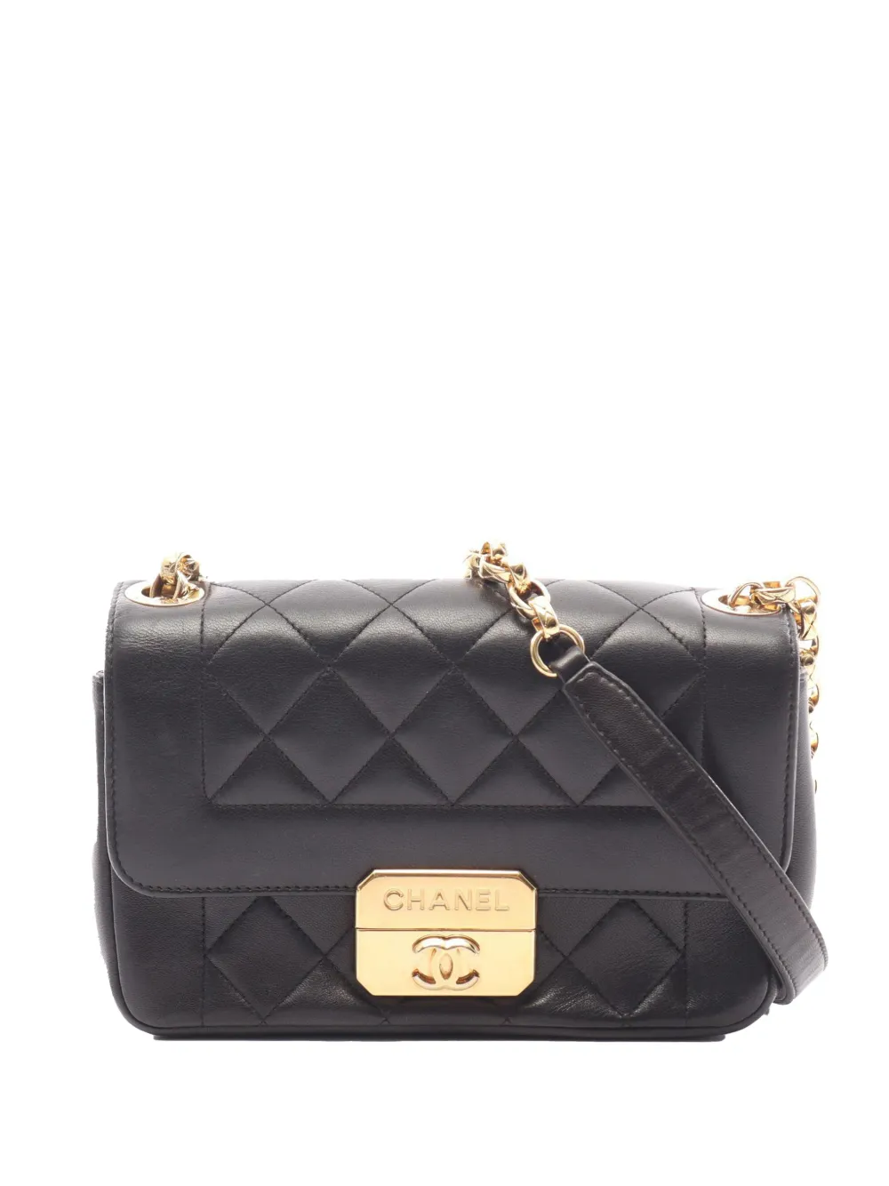 CHANEL Pre-Owned 2014 Mini Quilted Lambskin Chic With Me Flap crossbody bag - Nero