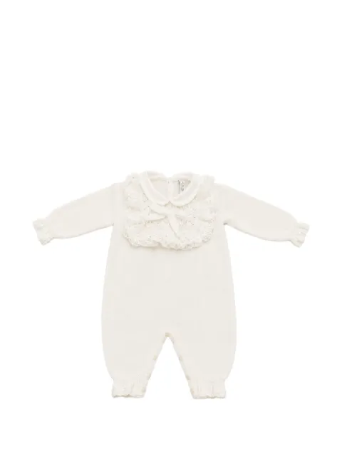 Bébé di Almy lace-trim bow-detail romper
