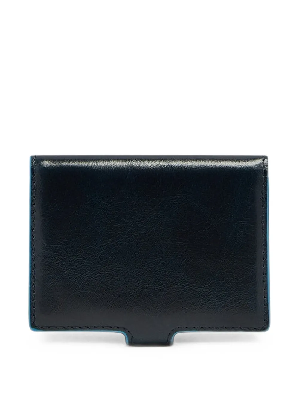 PIQUADRO Leren pasjeshouder met logo-reliëf Blauw